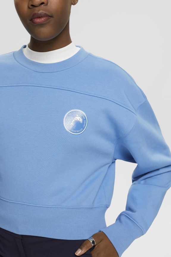 moletom cortado mulheres Esprit lavanda azul claro moletons e moletons 82P6TP156