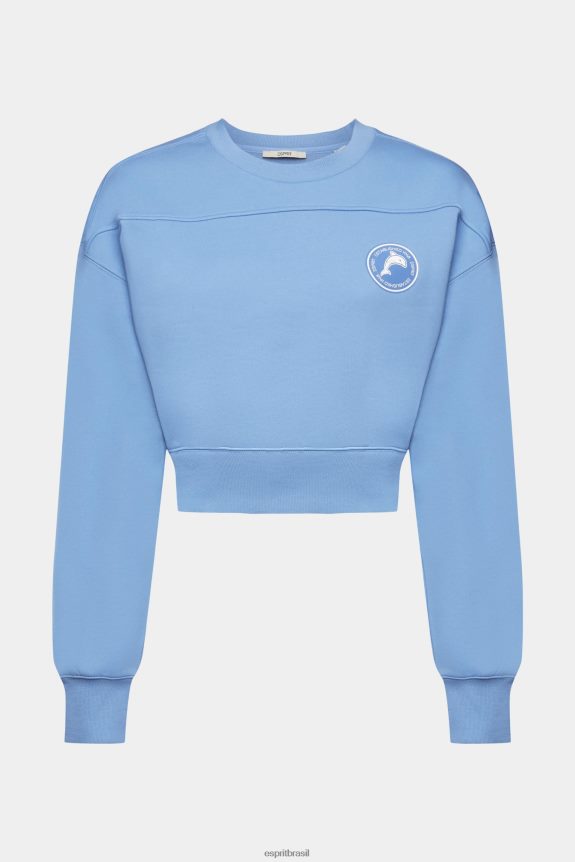 moletom cortado mulheres Esprit lavanda azul claro moletons e moletons 82P6TP156