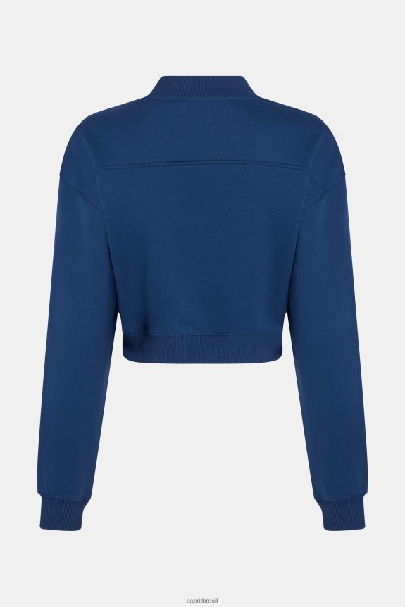 moletom cropped com patch de time do colégio mulheres Esprit tinta moletons e moletons 82P6TP419