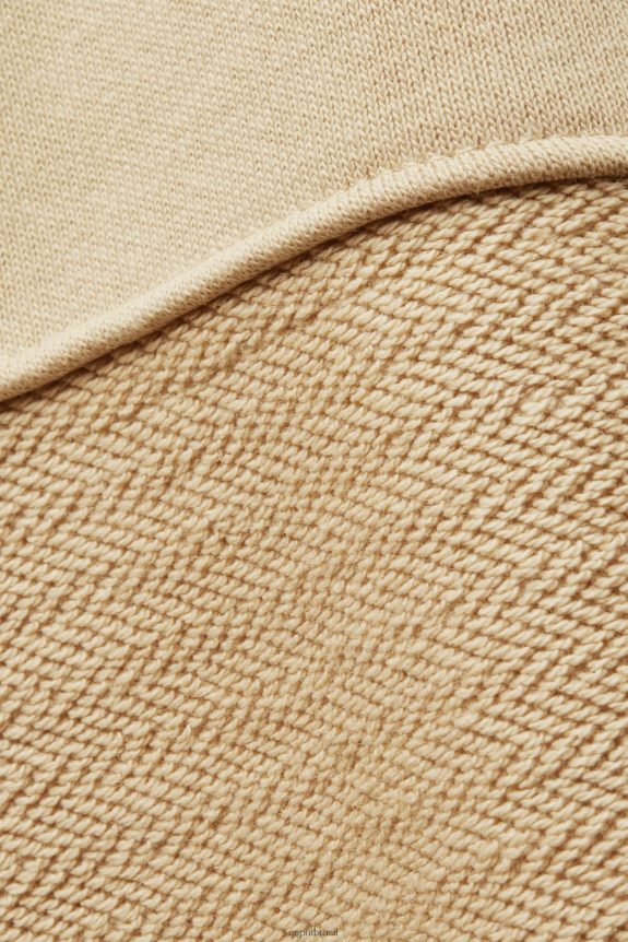 moletom cropped com patchwork mulheres Esprit areia moletons e moletons 82P6TP289