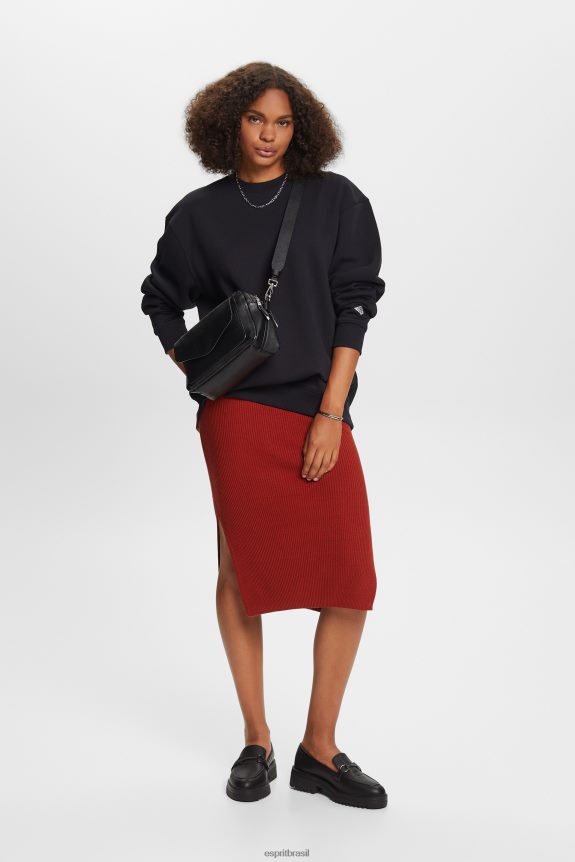 moletom pulôver com mistura de algodão mulheres Esprit preto moletons e moletons 82P6TP27