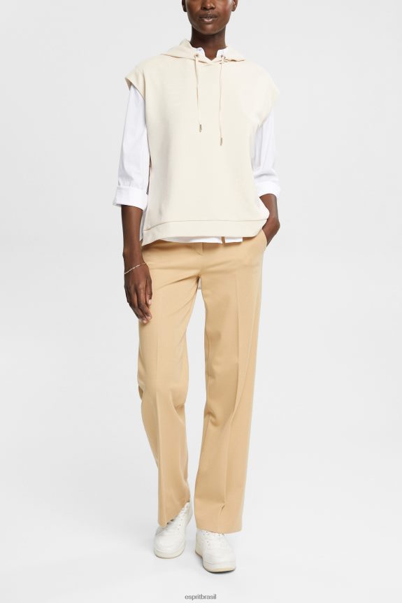 moletom sem mangas com fendas laterais mulheres Esprit gelo moletons e moletons 82P6TP532