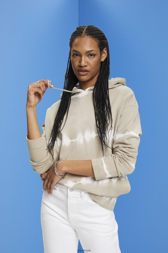 moletom tie-dye mulheres Esprit verde empoeirado moletons e moletons 82P6TP296