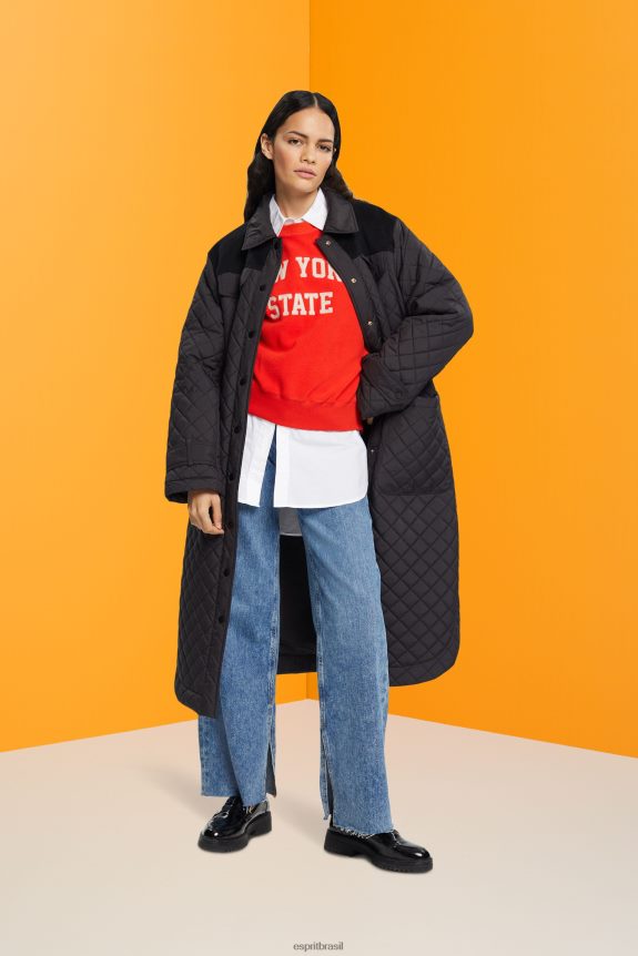 suéter teddy borg moletom colegial mulheres Esprit vermelho moletons e moletons 82P6TP323