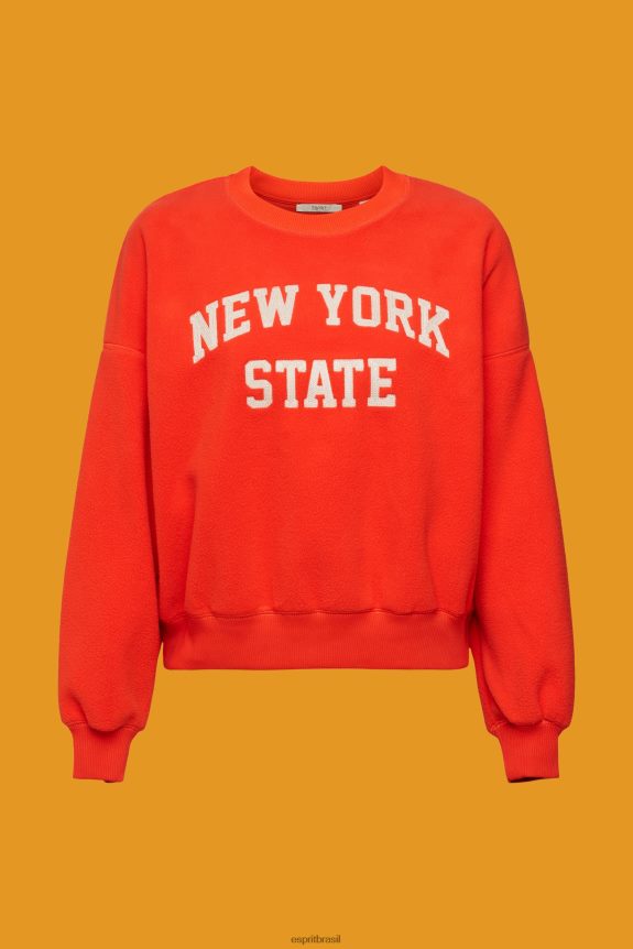 suéter teddy borg moletom colegial mulheres Esprit vermelho moletons e moletons 82P6TP323