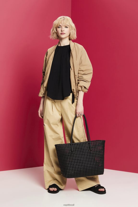 blusa de gola alta mulheres Esprit preto principal 82P6TP223