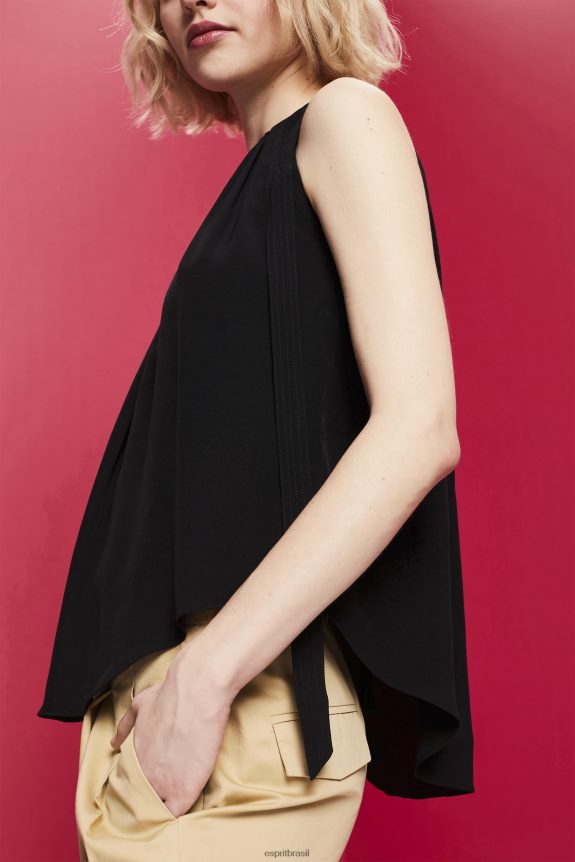 blusa de gola alta mulheres Esprit preto principal 82P6TP223