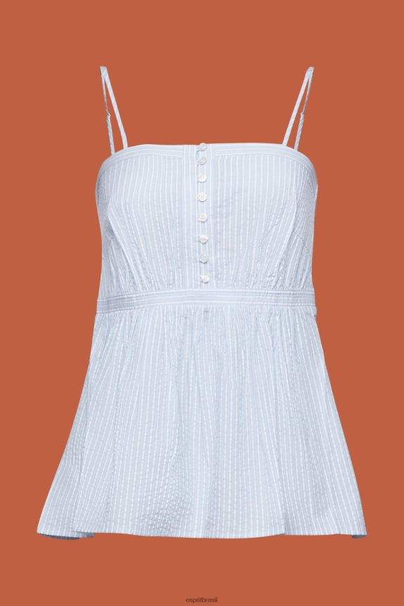 top cami texturizado mulheres Esprit azul claro principal 82P6TP225