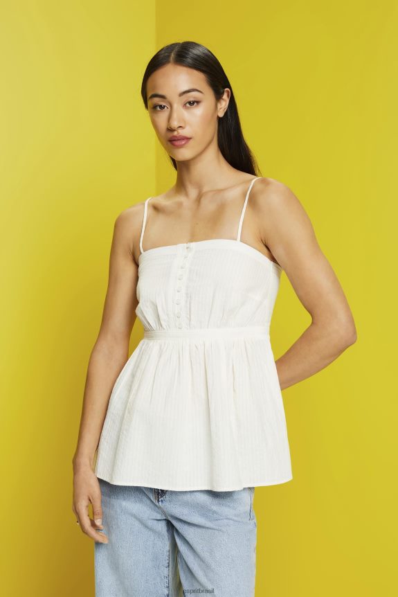 top cami texturizado mulheres Esprit branco principal 82P6TP224