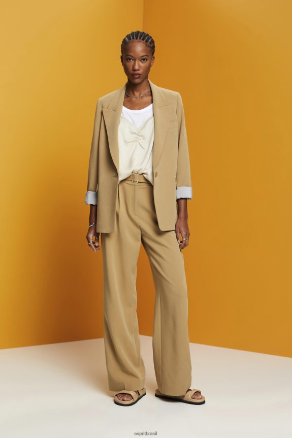 top de tiras de cetim mulheres Esprit cinza claro principal 82P6TP355