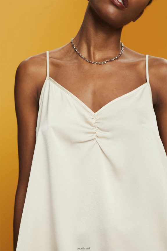 top de tiras de cetim mulheres Esprit cinza claro principal 82P6TP355