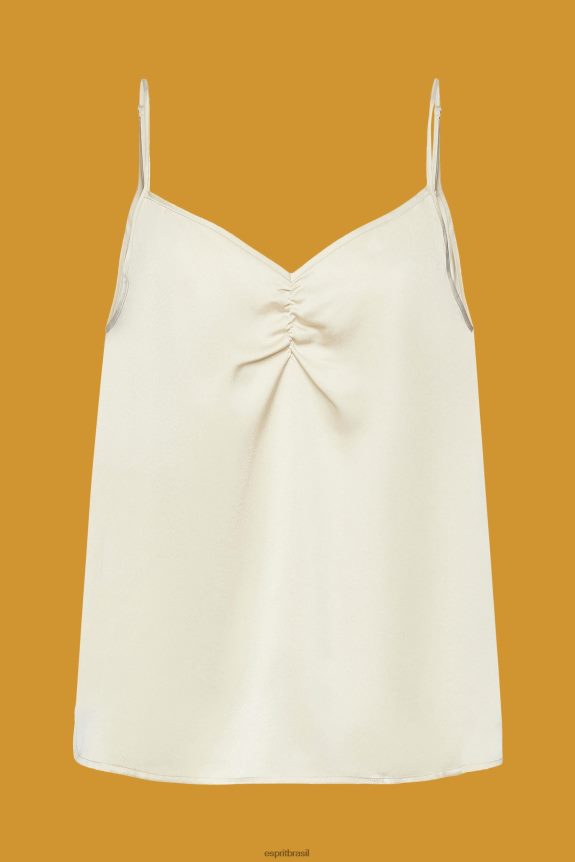 top de tiras de cetim mulheres Esprit cinza claro principal 82P6TP355