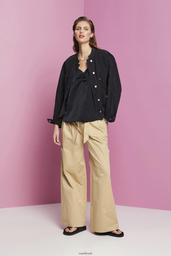 top de tiras de cetim mulheres Esprit preto principal 82P6TP354