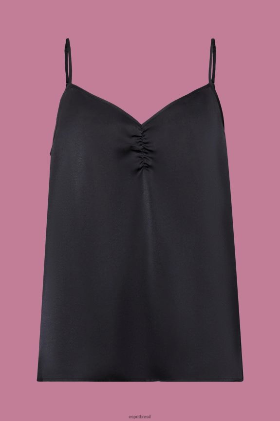top de tiras de cetim mulheres Esprit preto principal 82P6TP354