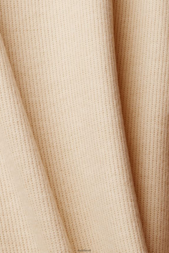 saia lápis em malha canelada mulheres Esprit gelo saias 82P6TP432