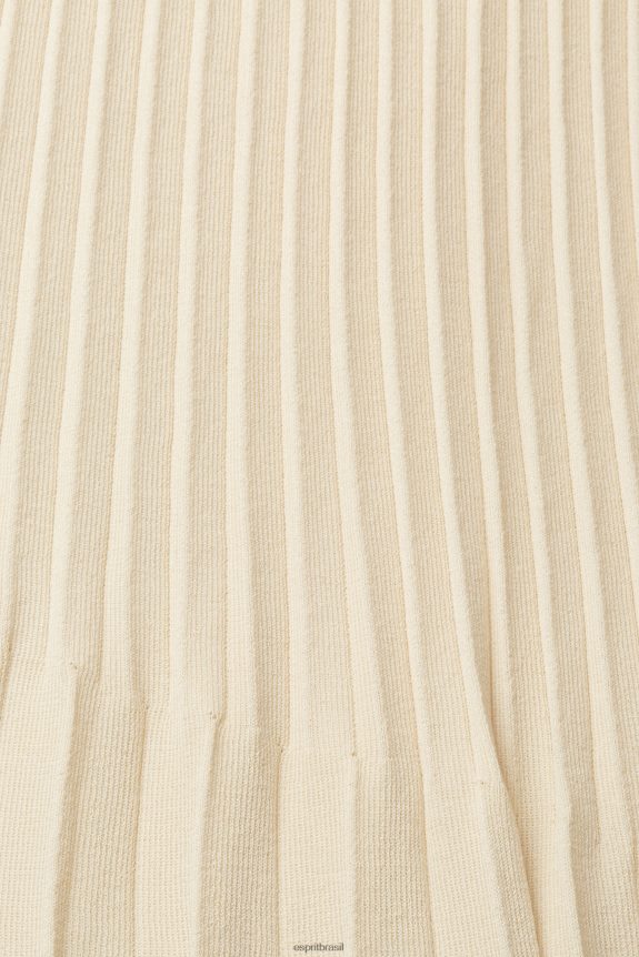 saia midi plissada mulheres Esprit areia saias 82P6TP483