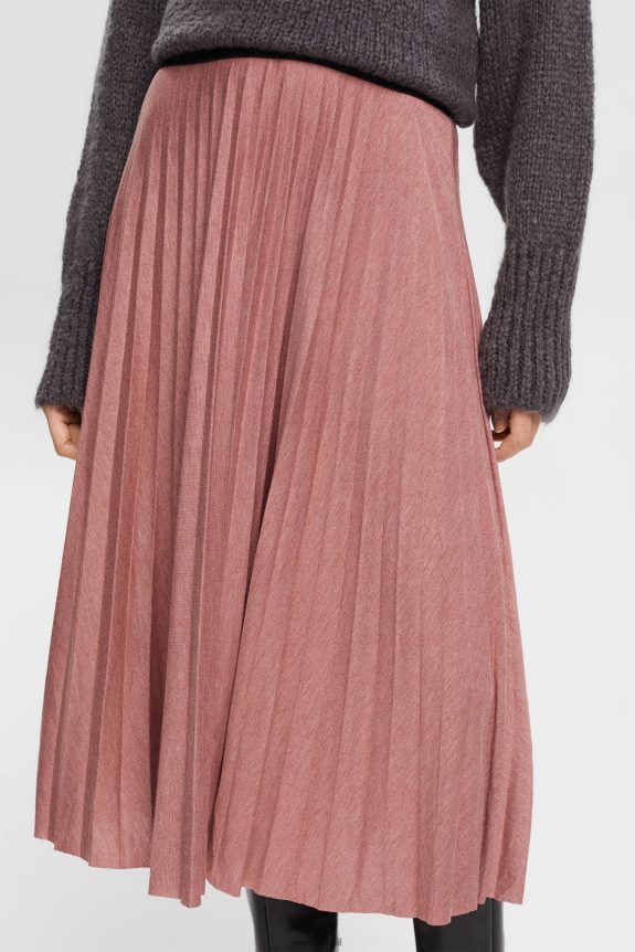 saia midi plissada mulheres Esprit terracota saias 82P6TP433