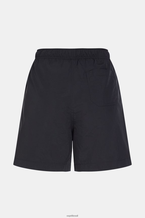 shorts corta vento cápsula mulheres ESPRIT x Rest & Recreation preto shorts 82P6TP474