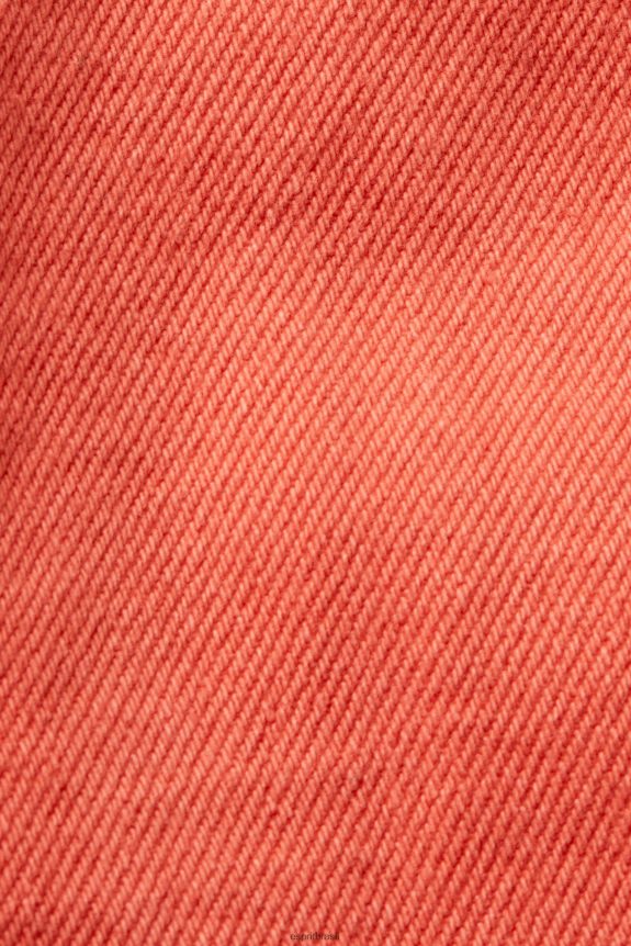 shorts jeans cintura alta com amarração mulheres Esprit laranja coral shorts 82P6TP58