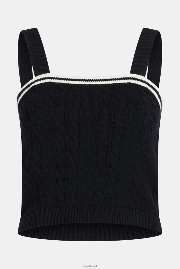Camisola de suéter com logo de golfinho mulheres Esprit preto suéteres 82P6TP408