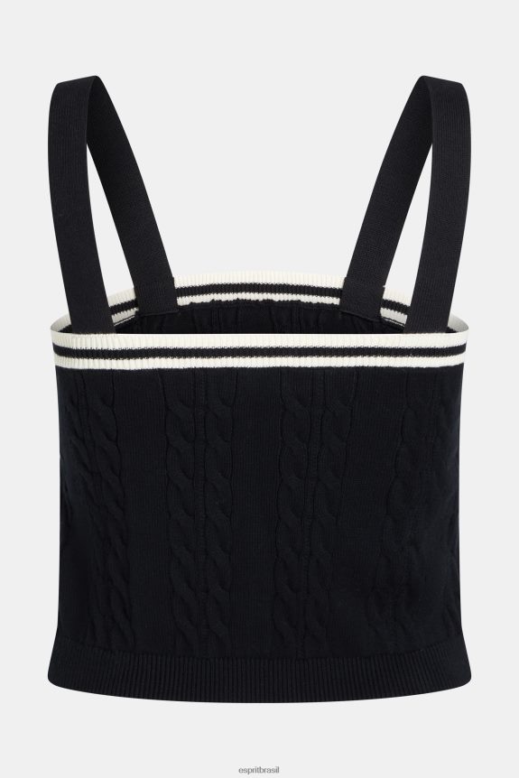 Camisola de suéter com logo de golfinho mulheres Esprit preto suéteres 82P6TP408