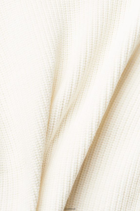 jumper de malha com capuz mulheres Esprit off white suéteres 82P6TP563