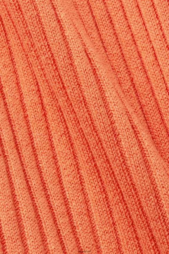 suéter canelado, sem mangas, mistura de linho mulheres Esprit laranja coral suéteres 82P6TP110