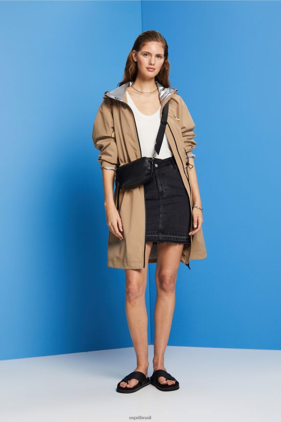 suéter canelado, sem mangas, mistura de linho mulheres Esprit off white suéteres 82P6TP108