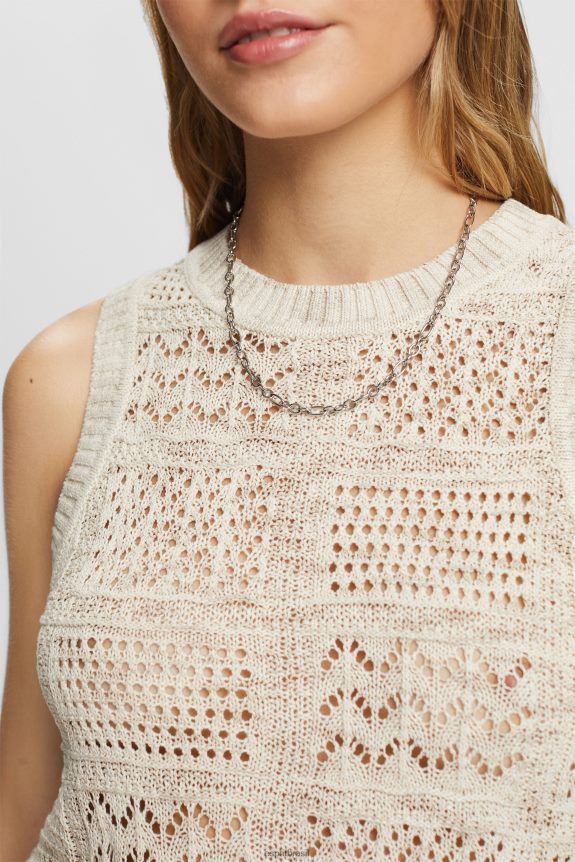 suéter sem mangas mulheres Esprit areia suéteres 82P6TP7