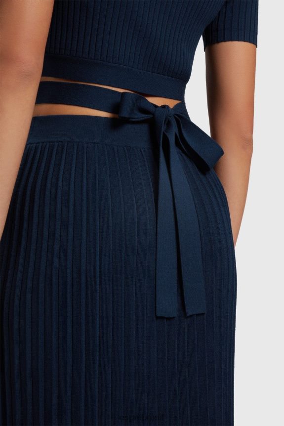 top plissado mulheres Esprit marinha suéteres 82P6TP378