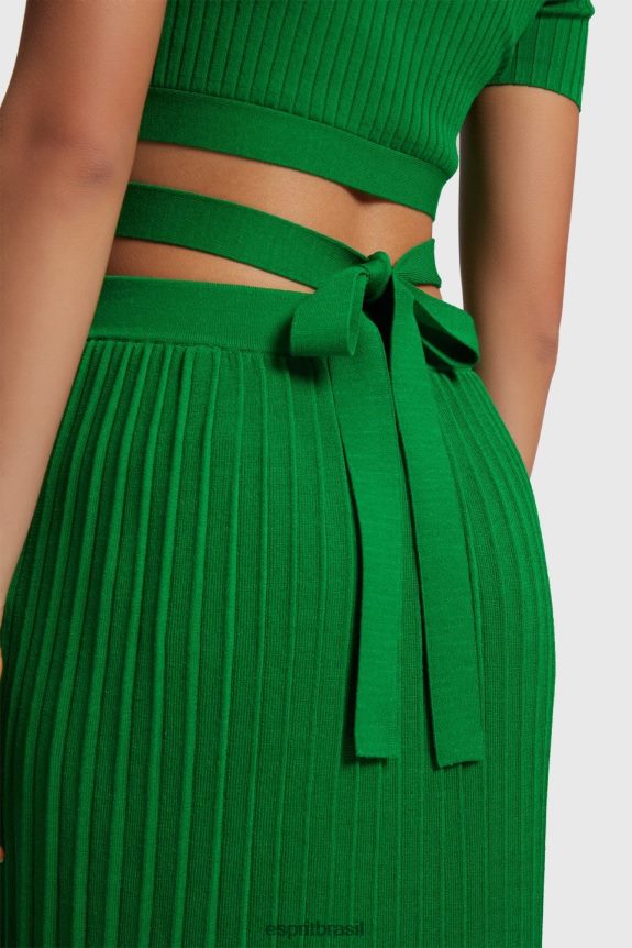 top plissado mulheres Esprit verde suéteres 82P6TP377