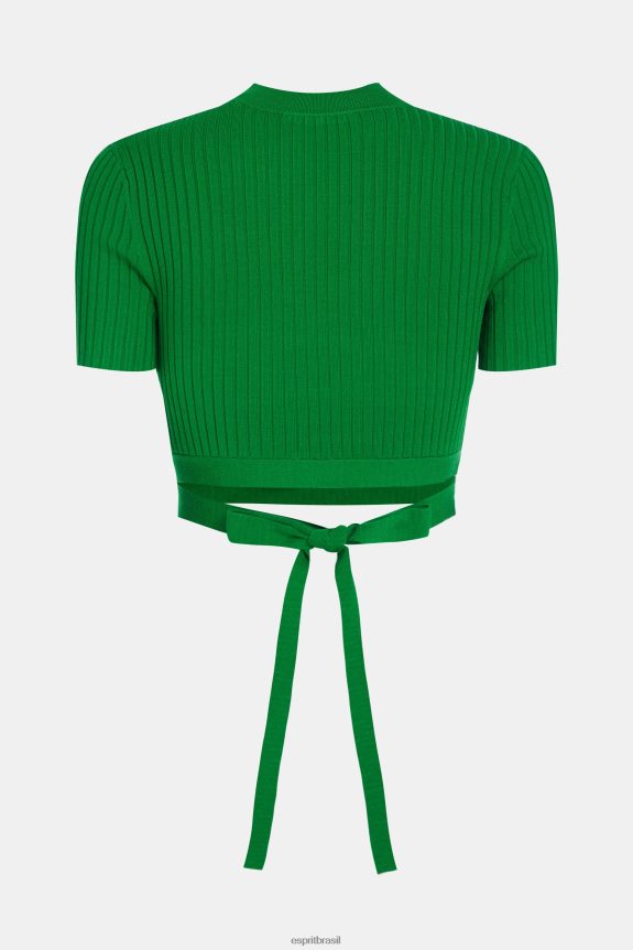 top plissado mulheres Esprit verde suéteres 82P6TP377