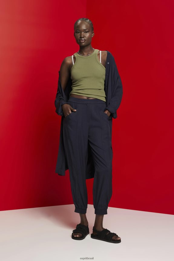 top com nervuras mulheres Esprit Oliva tanque 82P6TP283