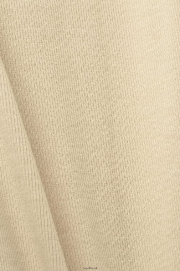 top com nervuras mulheres Esprit areia tanque 82P6TP282