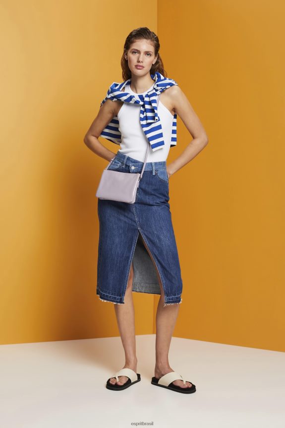 top com nervuras mulheres Esprit branco tanque 82P6TP281