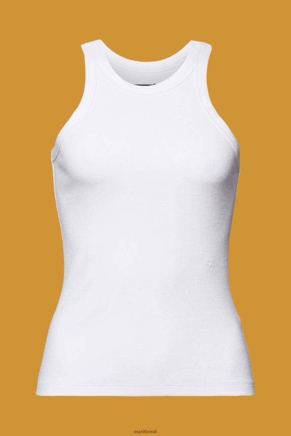 top com nervuras mulheres Esprit branco tanque 82P6TP281