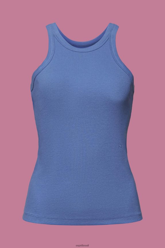 top com nervuras mulheres Esprit cinza azulado tanque 82P6TP284
