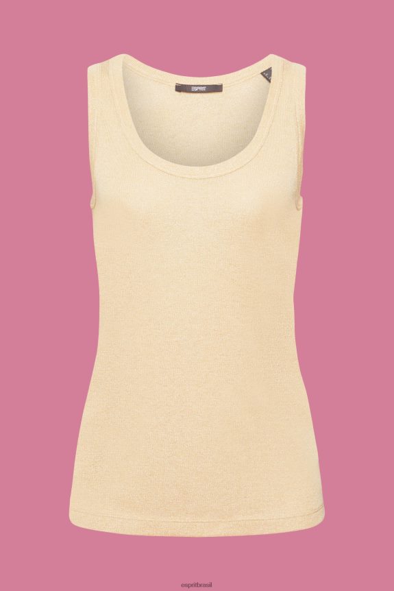top sem mangas com glitter mulheres Esprit ouro tanque 82P6TP404