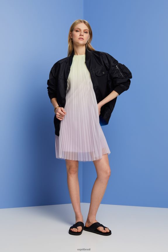 mini vestido plissado mulheres Esprit tolet vestidos 82P6TP134