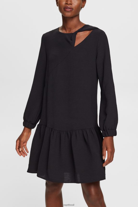 minivestido com recorte mulheres Esprit preto vestidos 82P6TP429