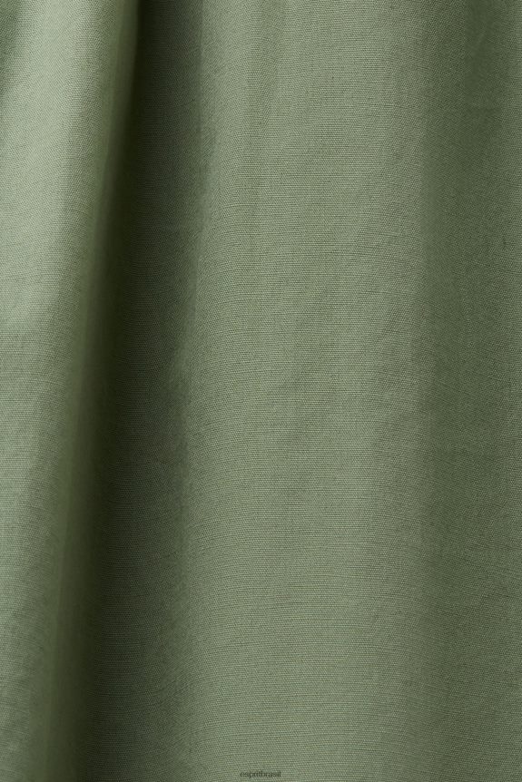 minivestido mix de tecidos mulheres Esprit cáqui claro vestidos 82P6TP70