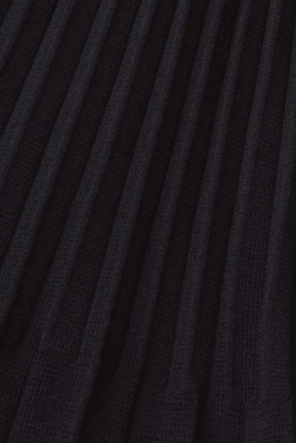 minivestido plissado com mangas compridas e gola redonda mulheres Esprit preto vestidos 82P6TP127