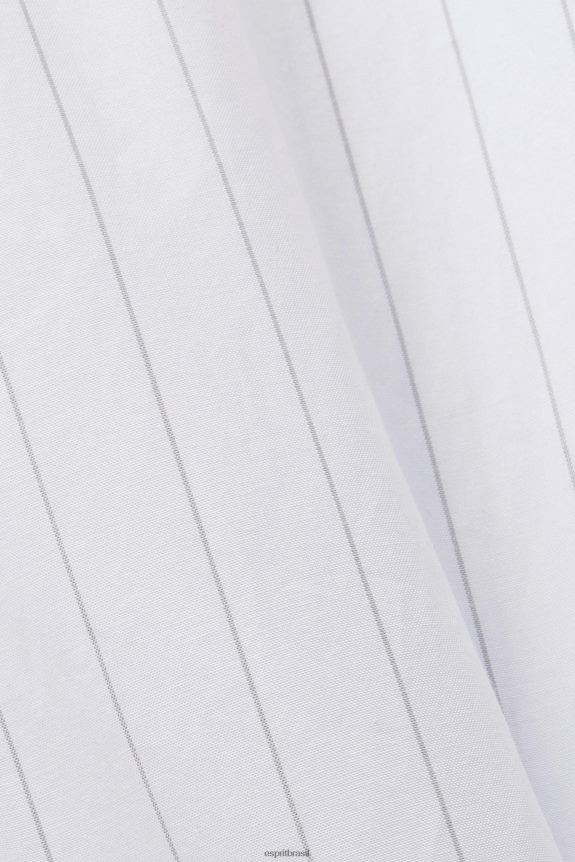 vestido camisa listrado, 100% algodão mulheres Esprit branco vestidos 82P6TP277