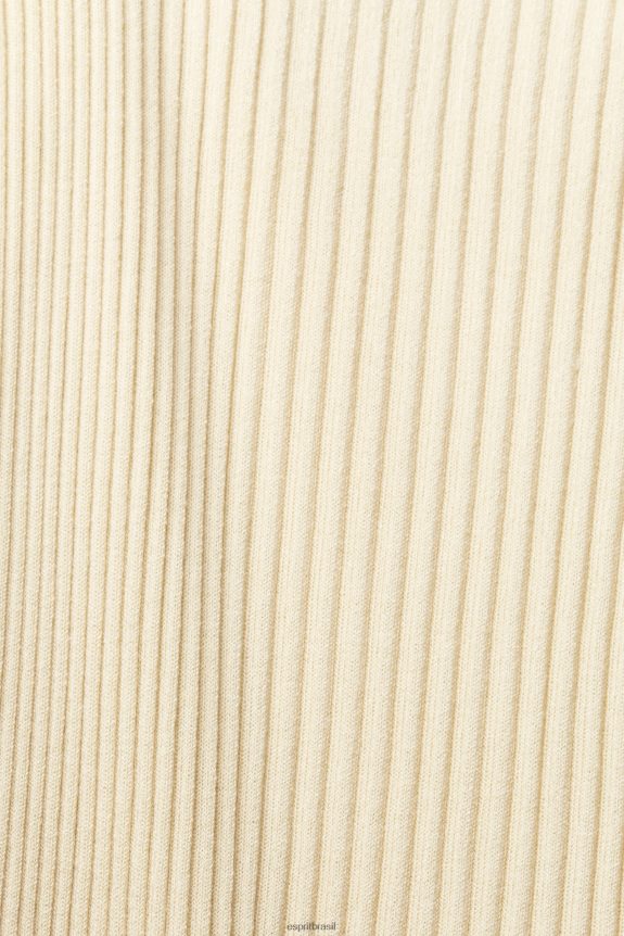 vestido de alça plissado mulheres Esprit areia vestidos 82P6TP492