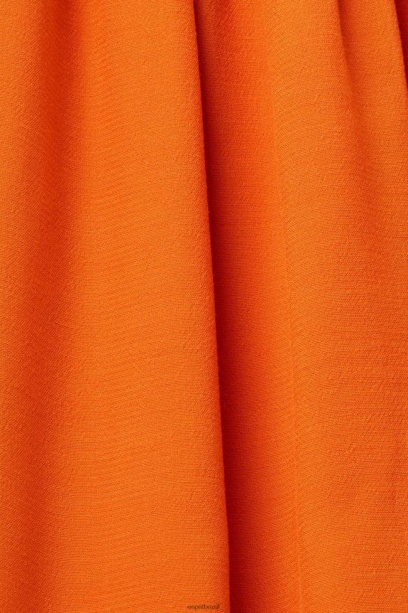 vestido de tiras com bata, tencel mulheres Esprit laranja vestidos 82P6TP116