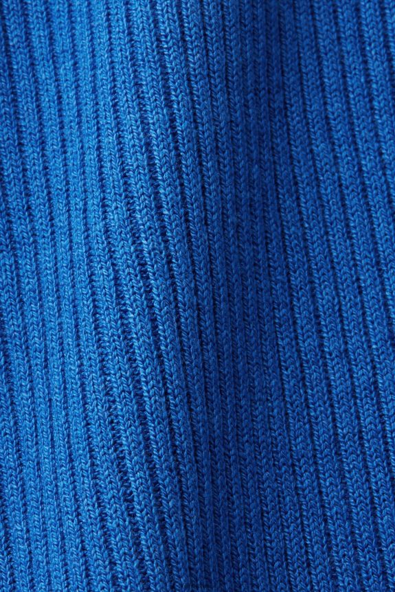 vestido em malha canelada, mistura de linho mulheres Esprit azul claro vestidos 82P6TP112