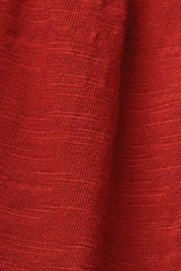 vestido jersey com mangas bordadas em renda mulheres Esprit terracota vestidos 82P6TP60