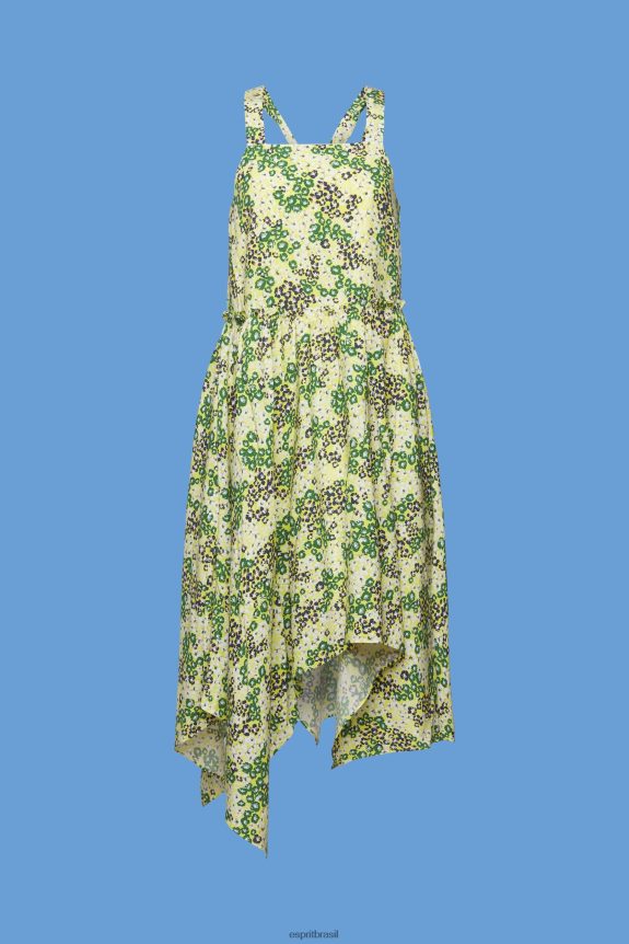 vestido midi estampado mulheres Esprit amarelo vestidos 82P6TP237