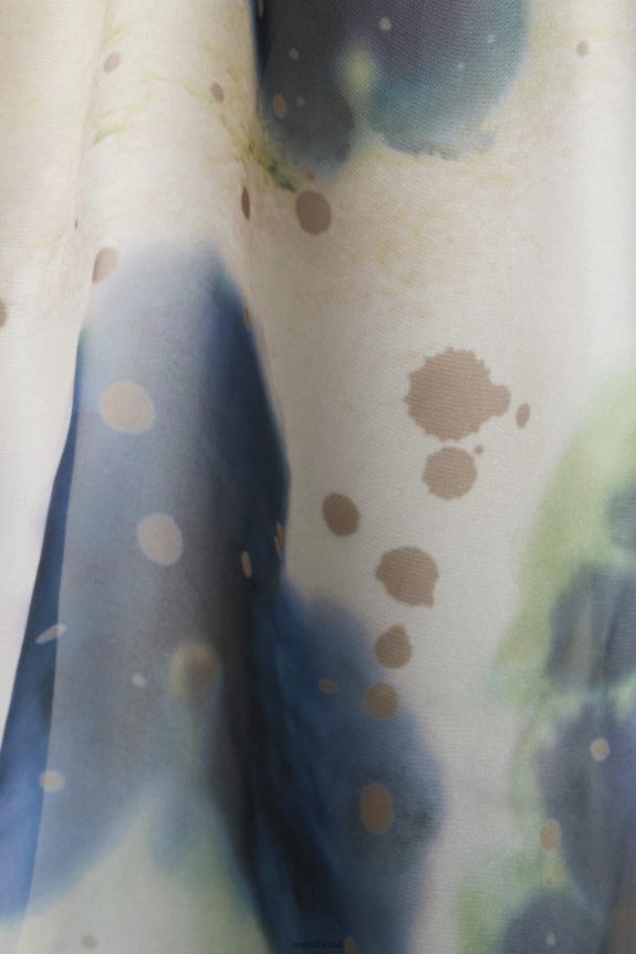 vestido midi organza estampado mulheres Esprit amarelo vestidos 82P6TP197