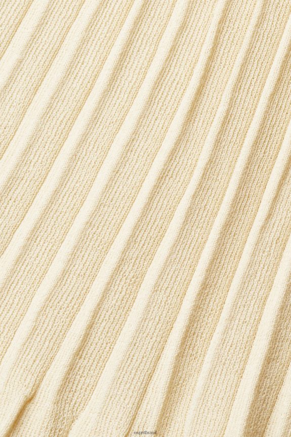 vestido plissado e flare mulheres Esprit areia vestidos 82P6TP383